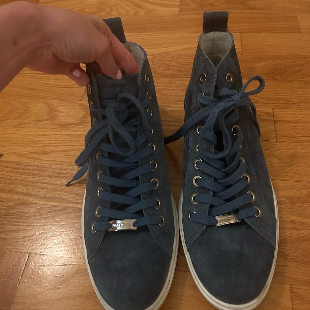 Men’s Jimmy Choo Blue Suede Sneakers
